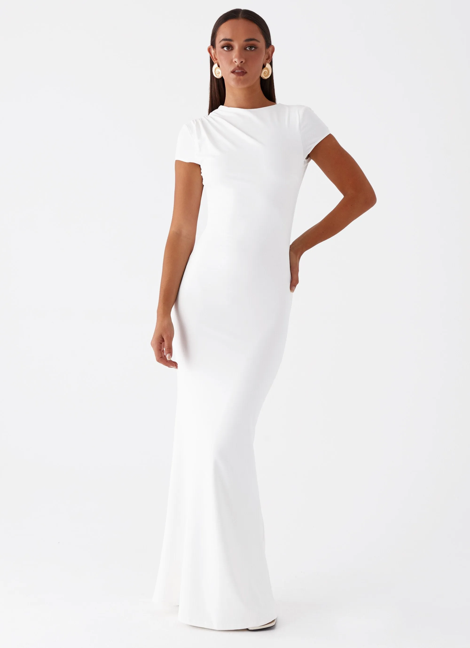 Imogen Maxi Dress - White sold by Peppermayo
