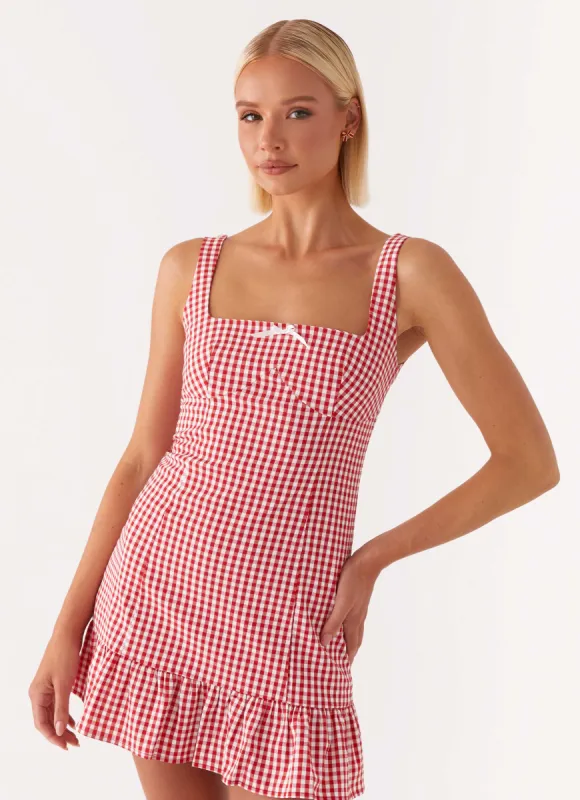 Honesty Mini Dress - Red Gingham made by Peppermayo