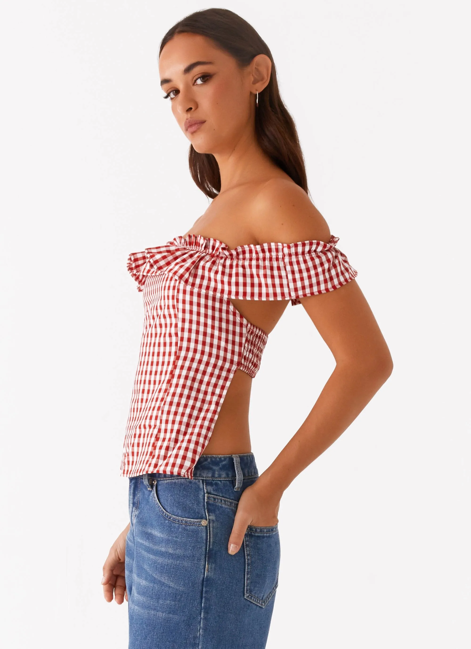 Gwyneth Top - Red Gingham sold by Peppermayo product image thumbnail 3