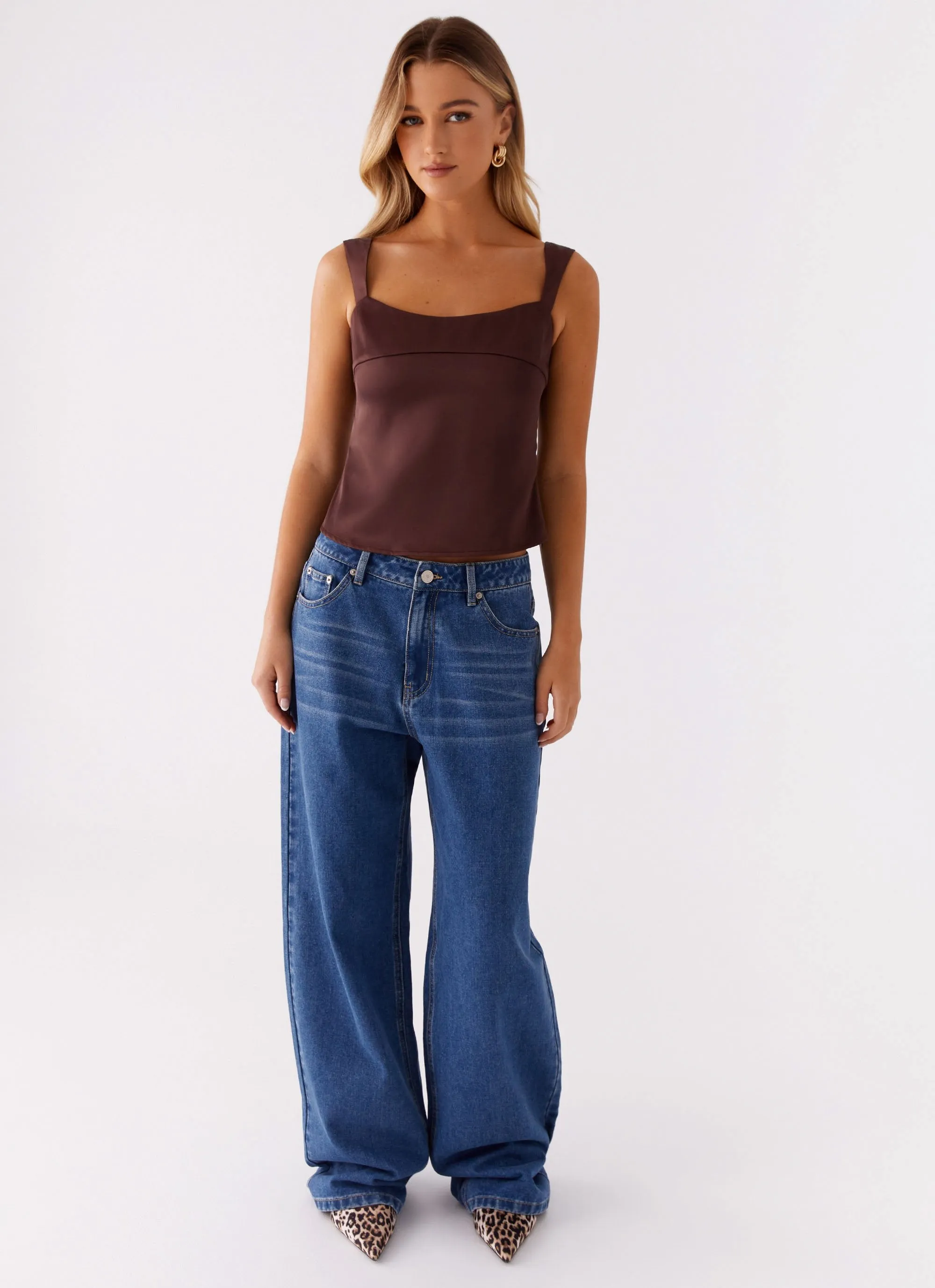 Lylah Satin Top - Brown sold by Peppermayo product image thumbnail 2