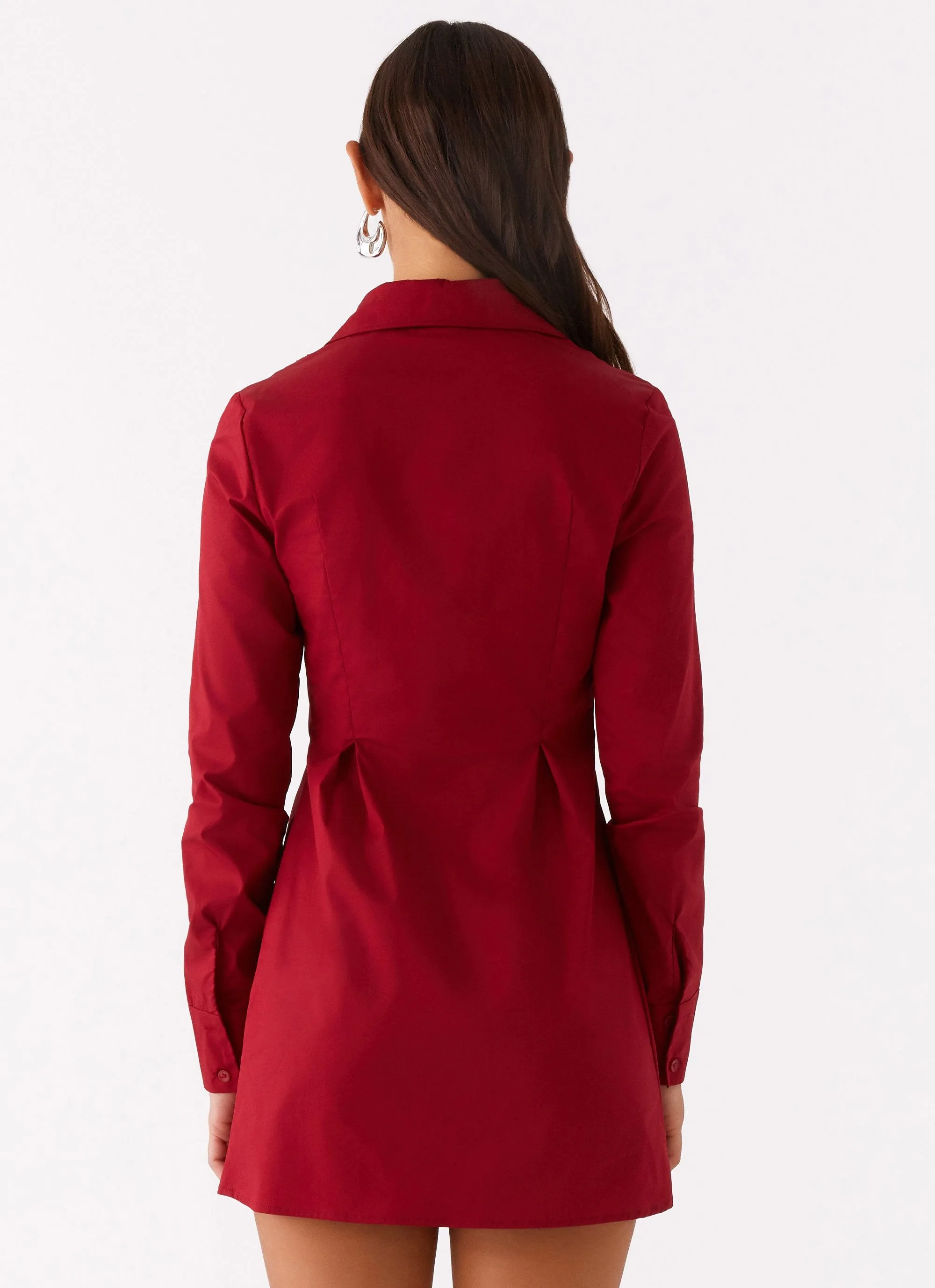 Tessie Shirred Shirt Dress - Rhubarb sold by Peppermayo product image thumbnail 4