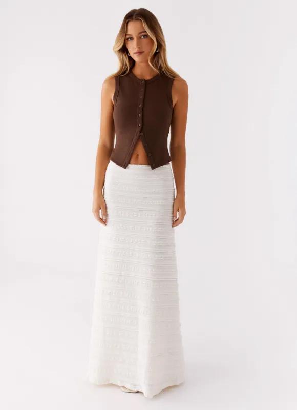 Harbour Side Mesh Maxi Skirt - White sold by Peppermayo