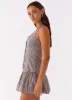 New Look Shirred Halter Mini Dress - Chocolate Gingham sold by Peppermayo