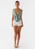 Rio Dreams Cowl Neck Halter Top - Green sold by Peppermayo