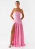 Eden Strapless Maxi Dress - Pink sold by Peppermayo