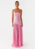 Eden Strapless Maxi Dress - Pink sold by Peppermayo