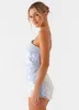 My World One Shoulder Backless Sequin Top - Blue sold by Peppermayo
