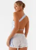 My World One Shoulder Backless Sequin Top - Blue sold by Peppermayo