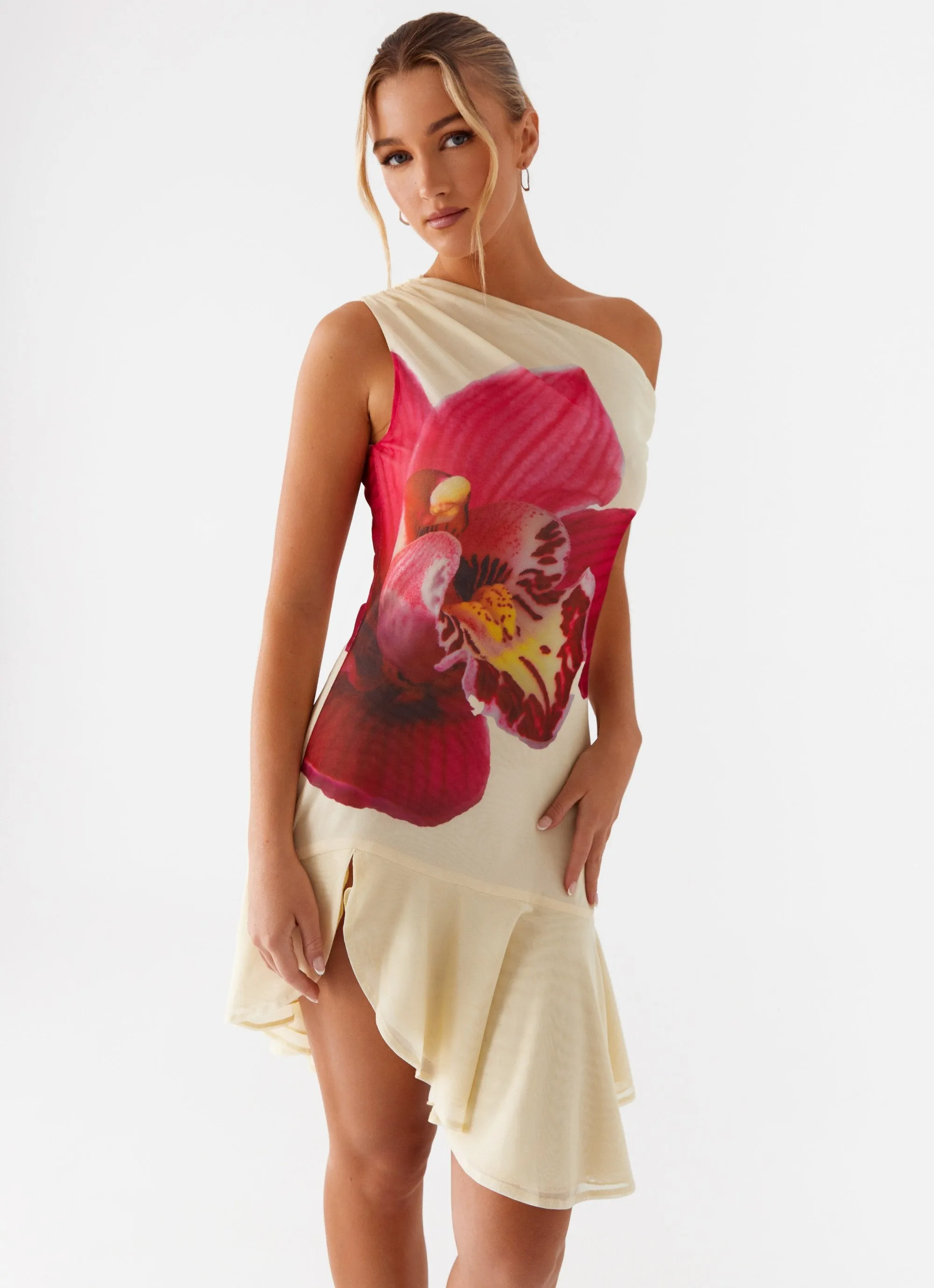 Clementina One Shoulder Mini Dress - Yellow sold by Peppermayo product image thumbnail 2