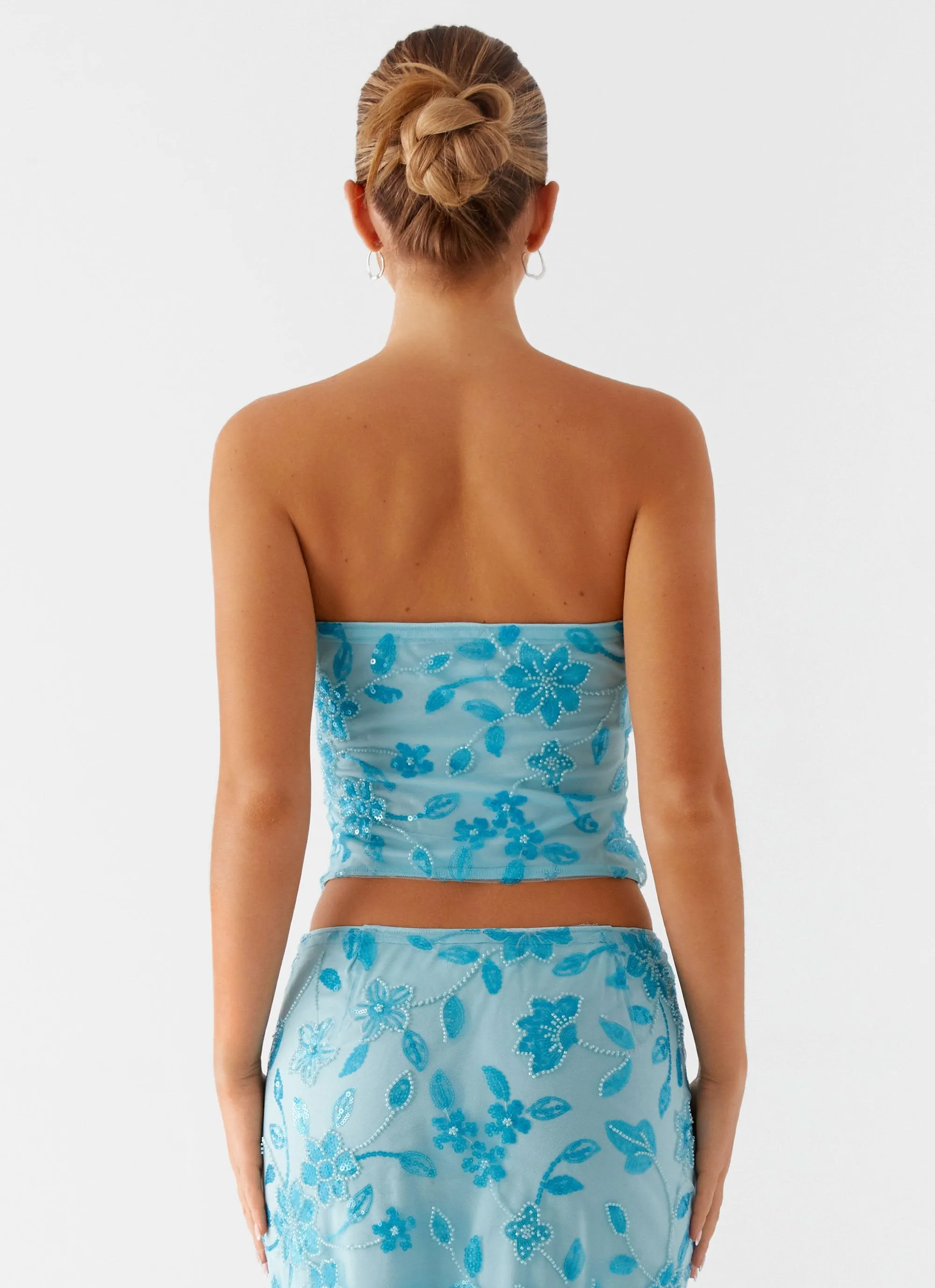 By Your Side Beaded Tube Top - Blue sold by Peppermayo product image thumbnail 5