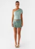 Islington One Shoulder Top - Mint sold by Peppermayo