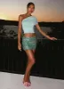 Islington One Shoulder Top - Mint sold by Peppermayo