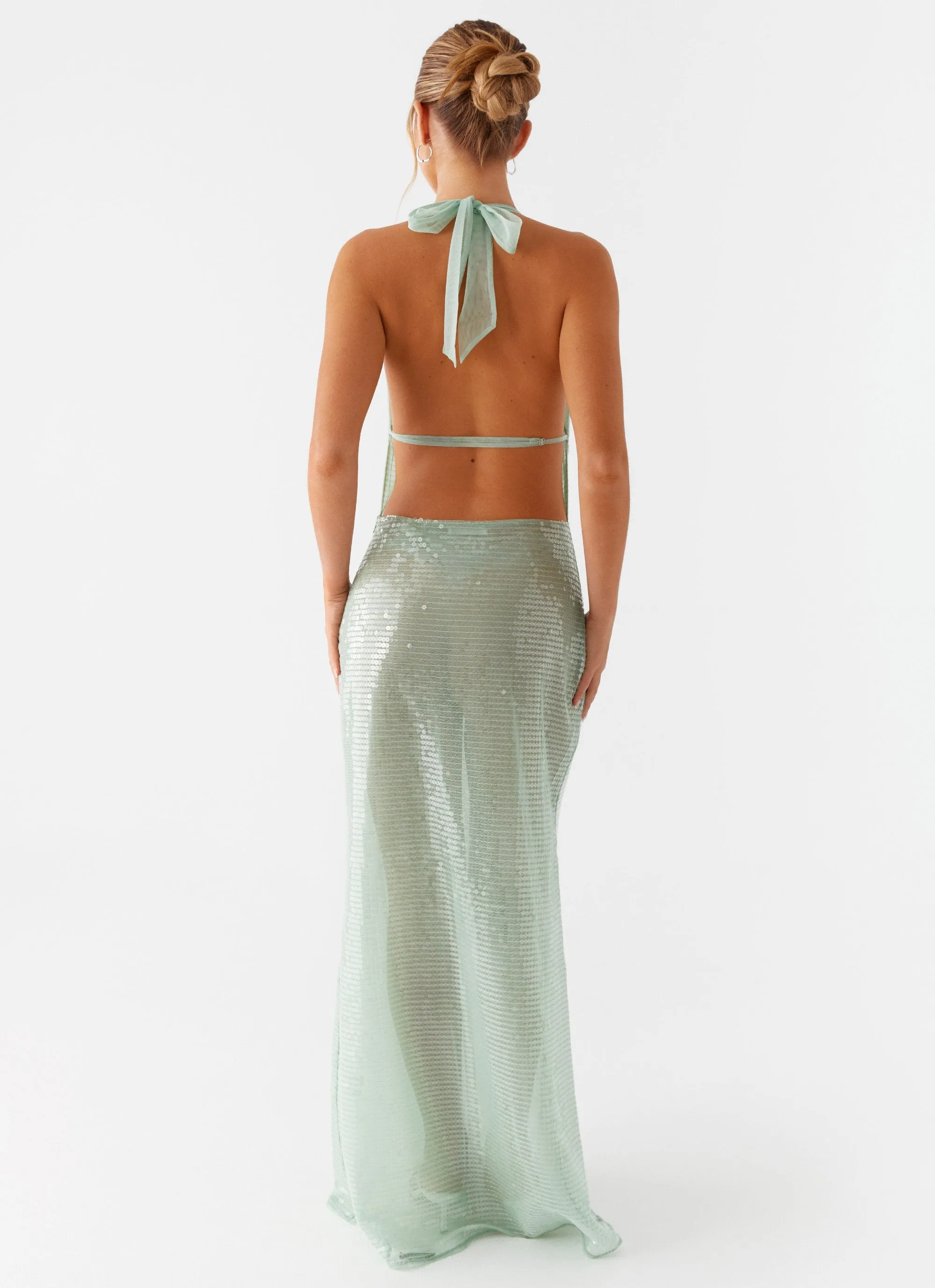 Above the Clouds Cowl Maxi Dress - Green sold by Peppermayo product image thumbnail 5