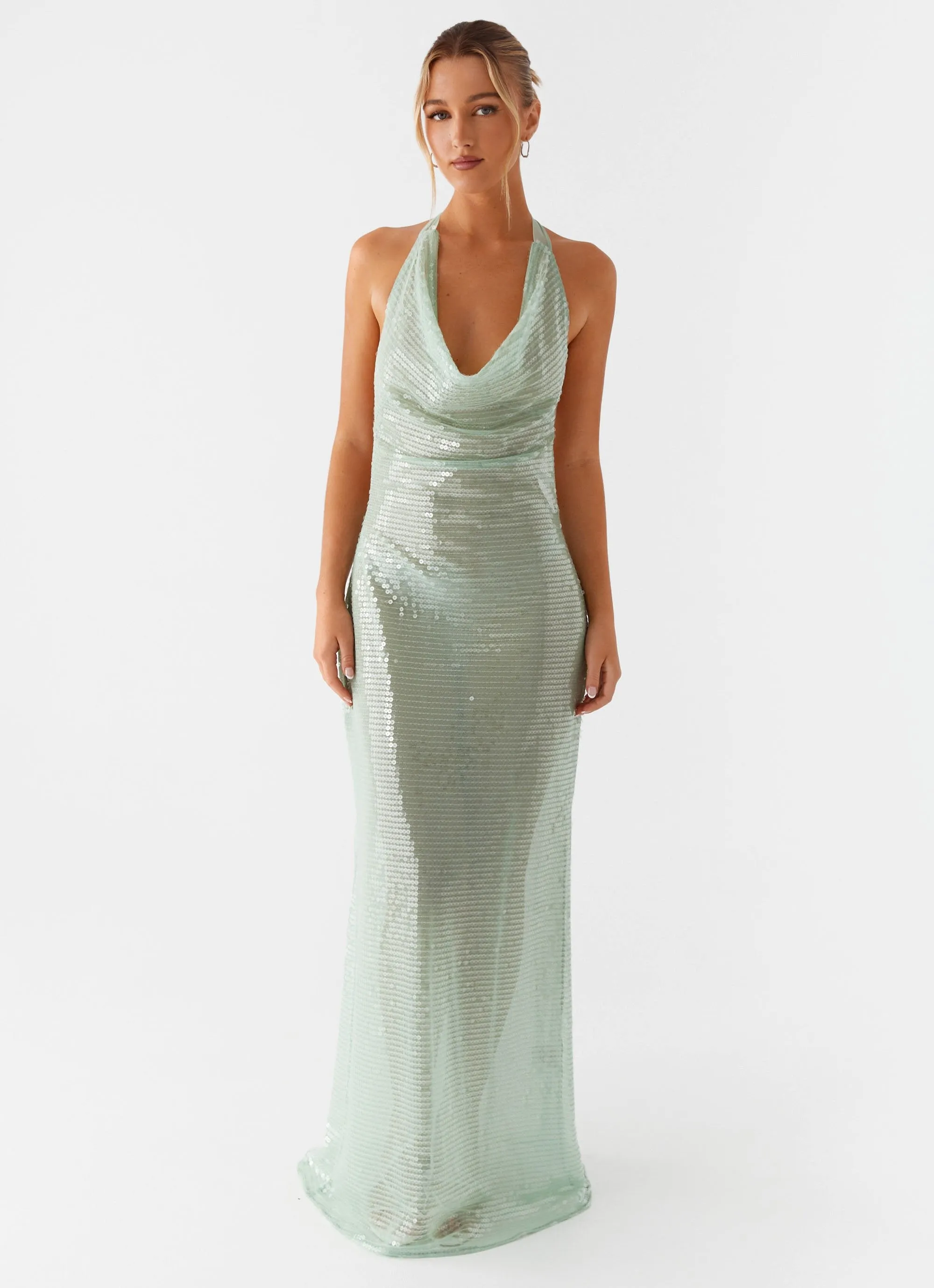 Above the Clouds Cowl Maxi Dress - Green sold by Peppermayo product image thumbnail 3