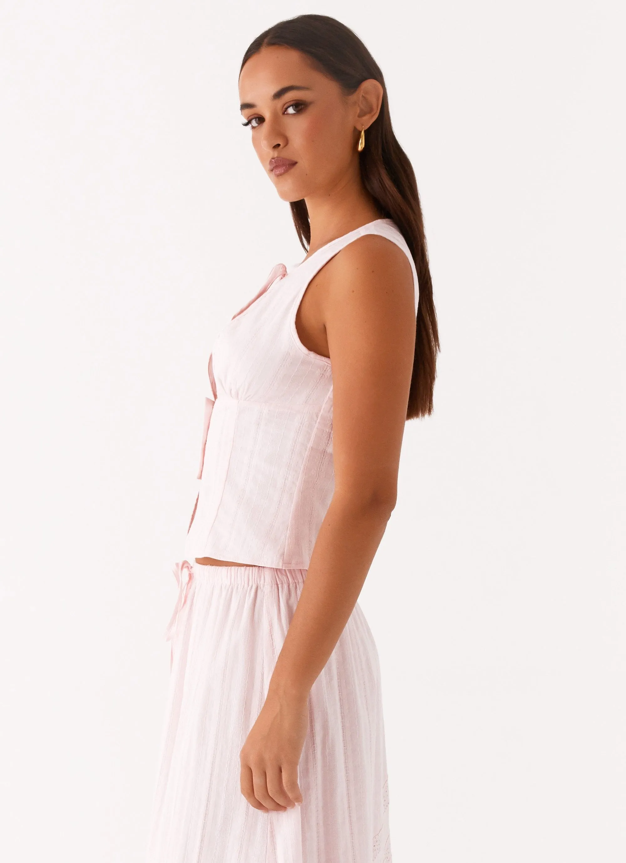 Bailey Tie Front Top - Blush sold by Peppermayo product image thumbnail 3