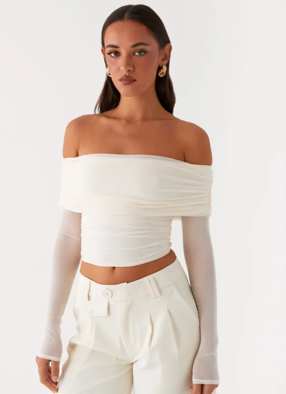 Vivianne Off Shoulder Top - Ivory sold by Peppermayo