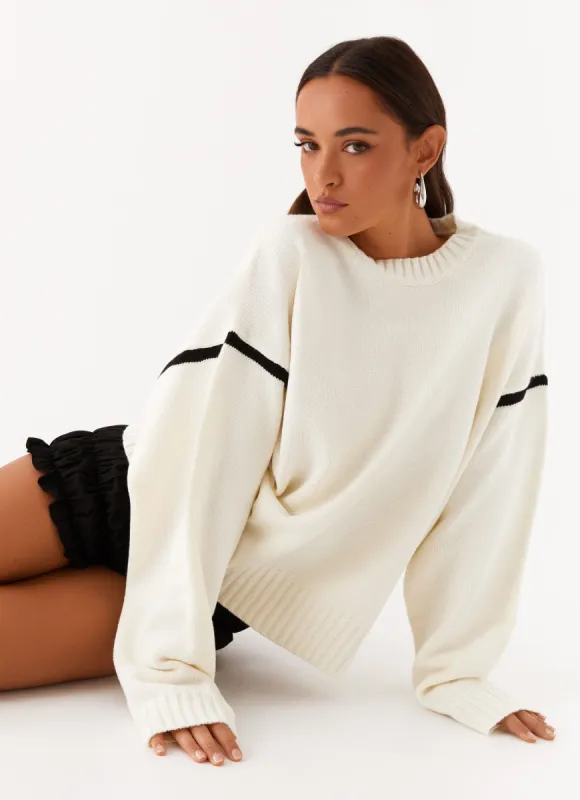 Tessa Knit Sweater - Ivory sold by Peppermayo