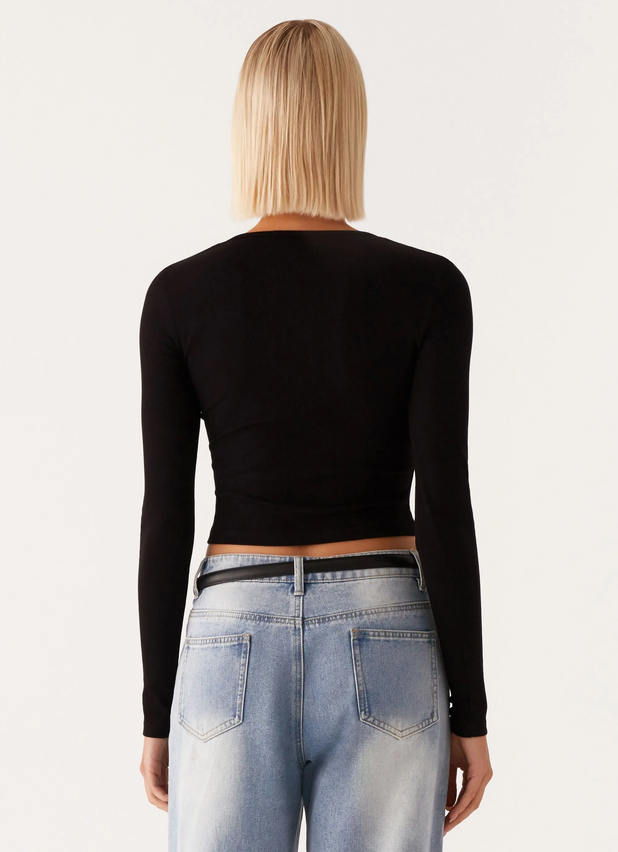 Signature Monogram Long Sleeve Tee - Black sold by Peppermayo product image thumbnail 4