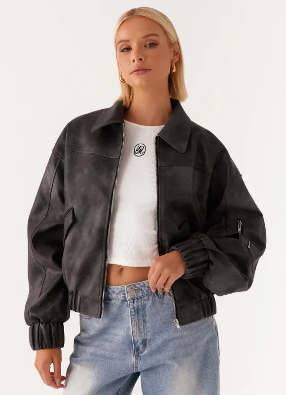 Washington Bomber Jacket - Black sold by Peppermayo