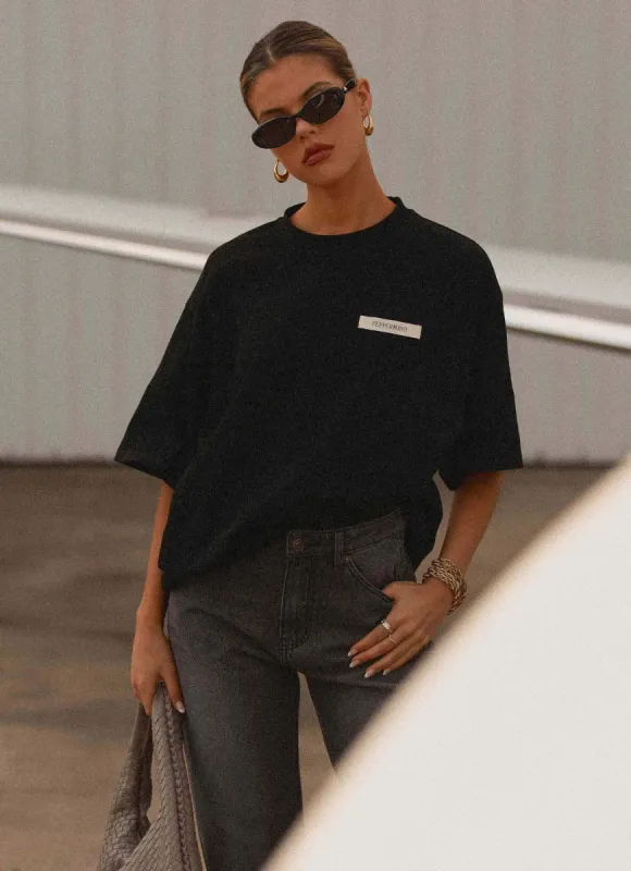 Signature Oversized Tee - Black made by Peppermayo