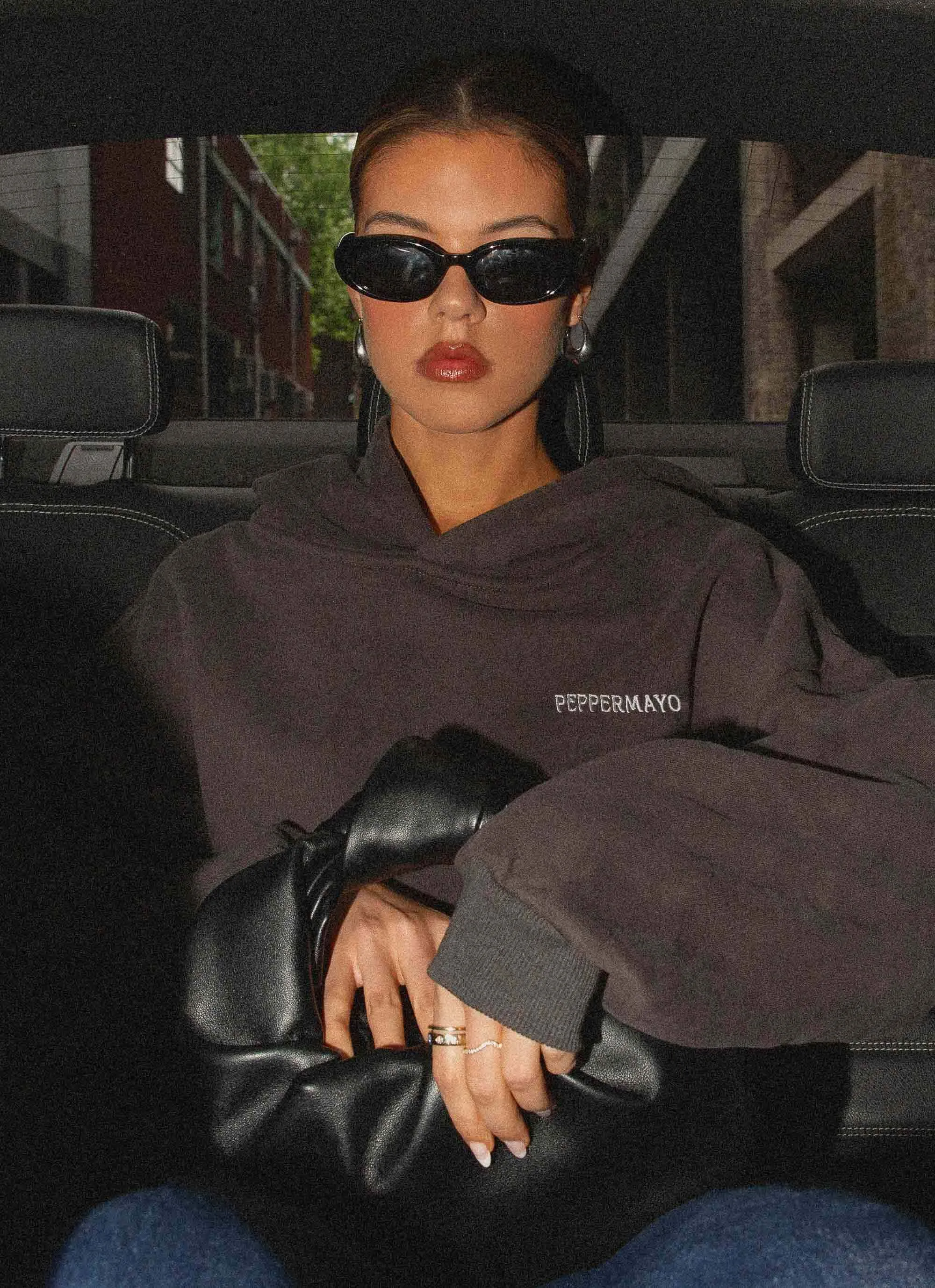 Signature Oversized Hoodie - Charcoal sold by Peppermayo