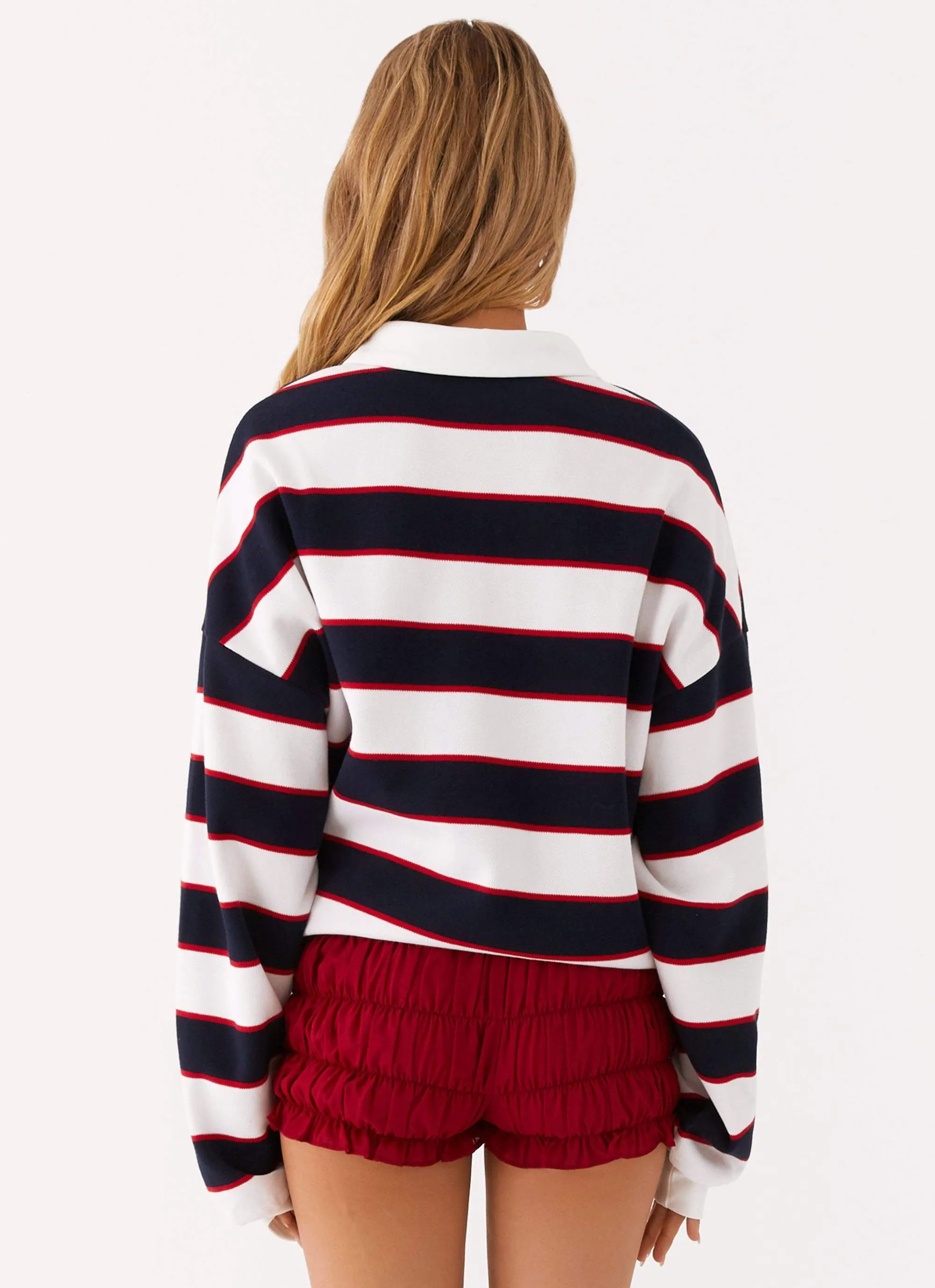 Champion Oversized Polo Top - Red Stripe sold by Peppermayo product image thumbnail 3