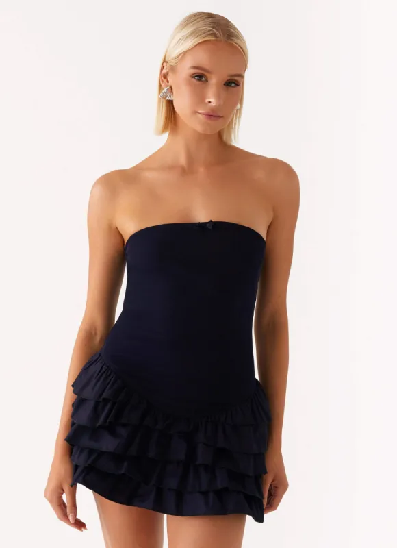 Tamay Mini Dress - Navy sold by Peppermayo