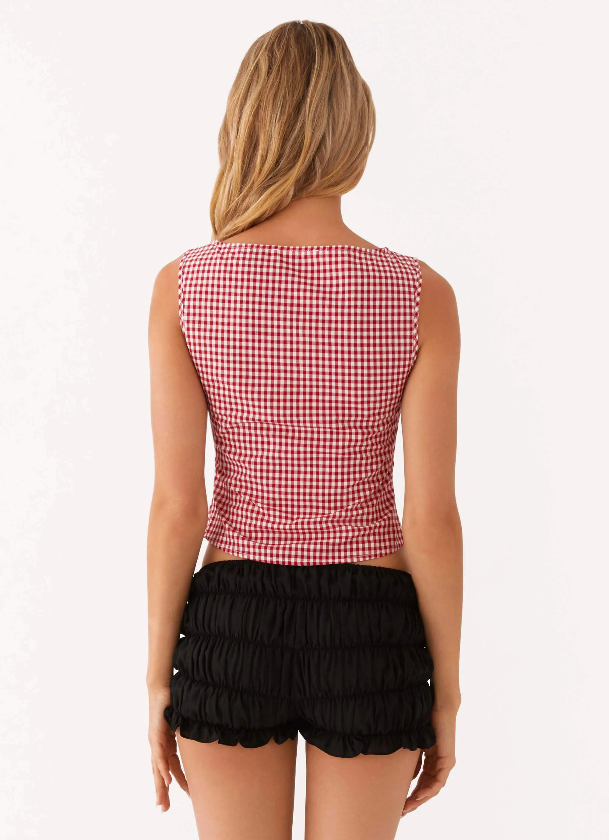 Quincy Top - Maroon Gingham sold by Peppermayo product image thumbnail 4