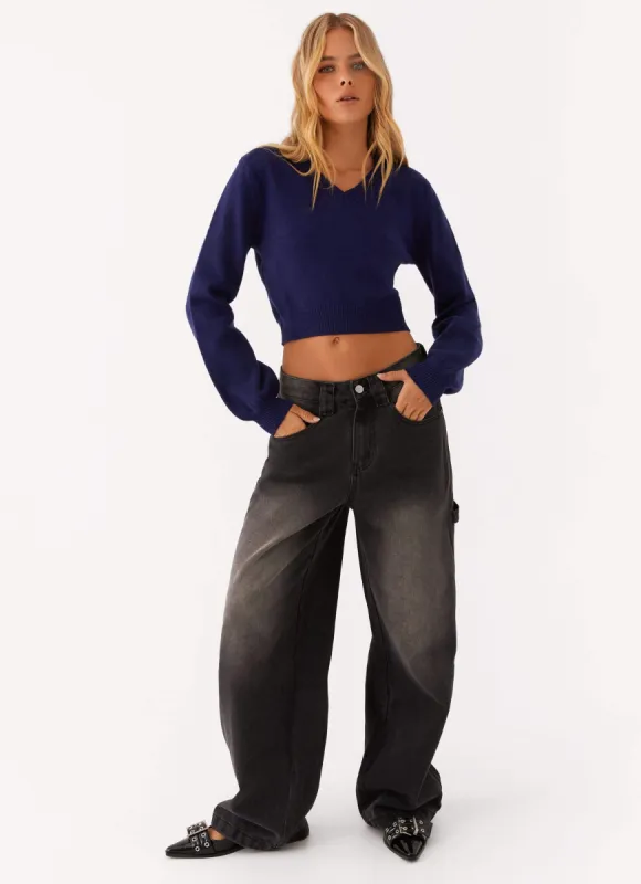 Jaylie Denim Jeans - Charcoal sold by Peppermayo