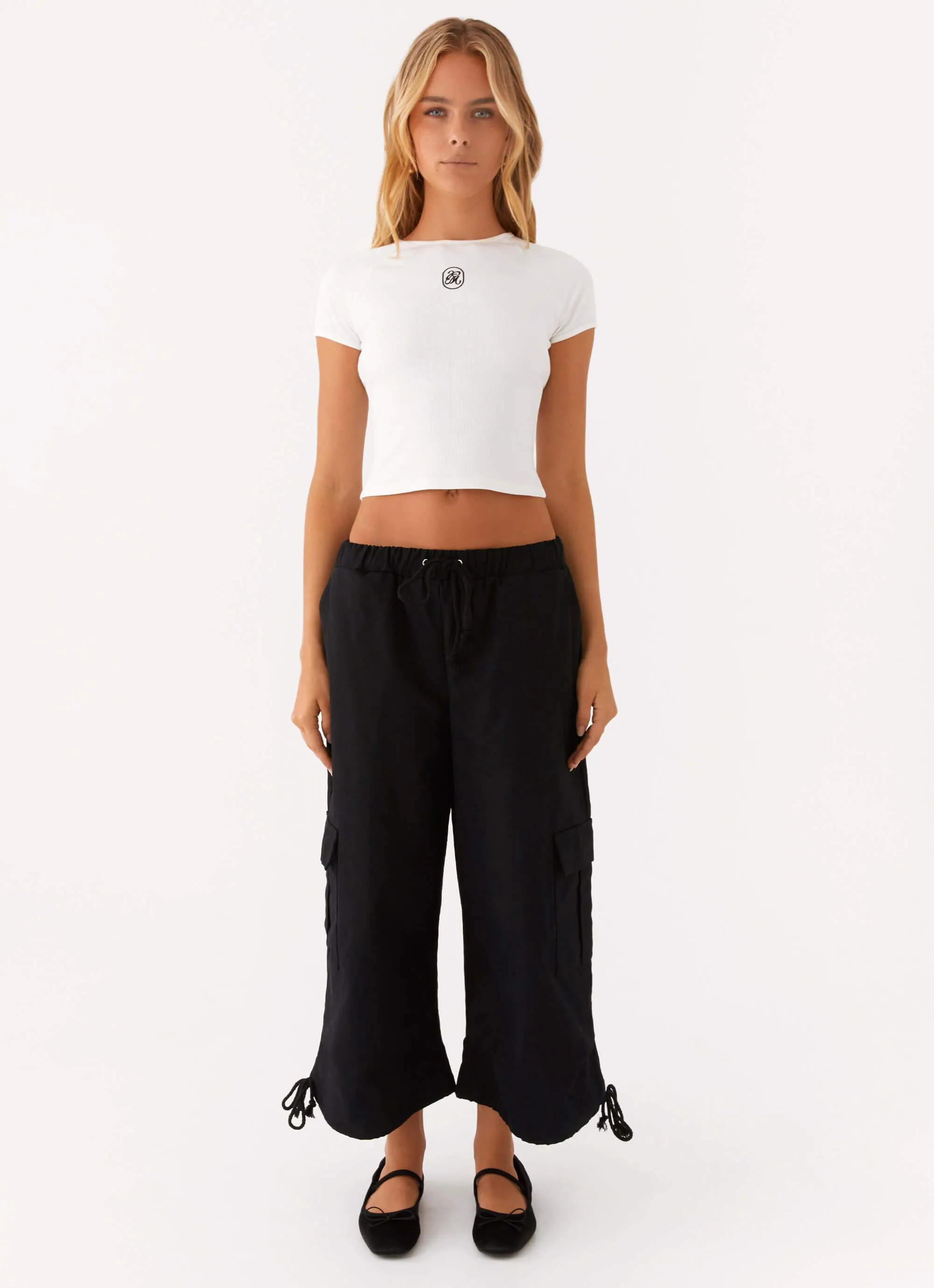 Just My Luck Long Cargo Shorts - Black sold by Peppermayo product image thumbnail 2