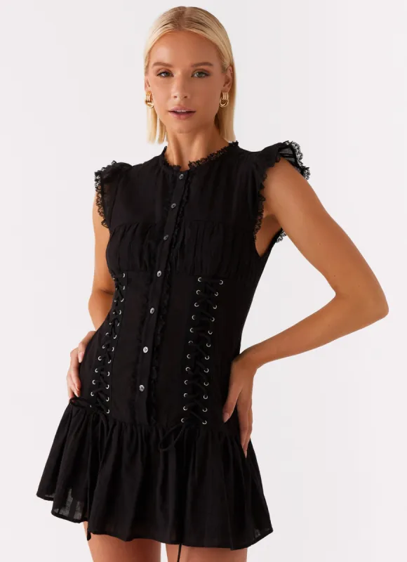 Beside Me Mini Dress - Black sold by Peppermayo