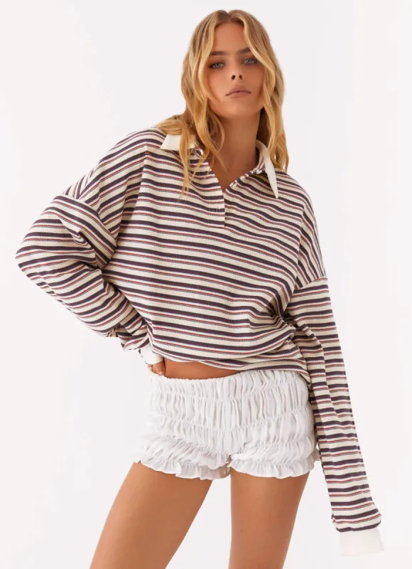 Champion Oversized Polo Top - Multi Stripe made by Peppermayo