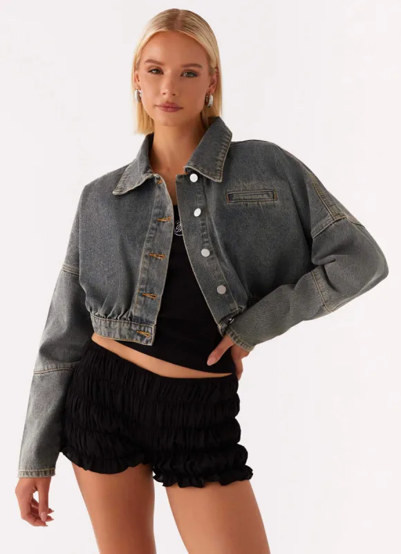 Lilith Boxy Denim Jacket - Vintage Wash sold by Peppermayo