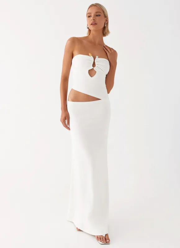 Wild Roses Maxi Dress - White sold by Peppermayo