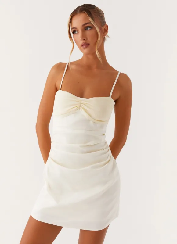 Last Summer Mini Dress - Ivory sold by Peppermayo