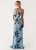 Elysia Mesh Maxi Dress - Blue Black Floral sold by Peppermayo