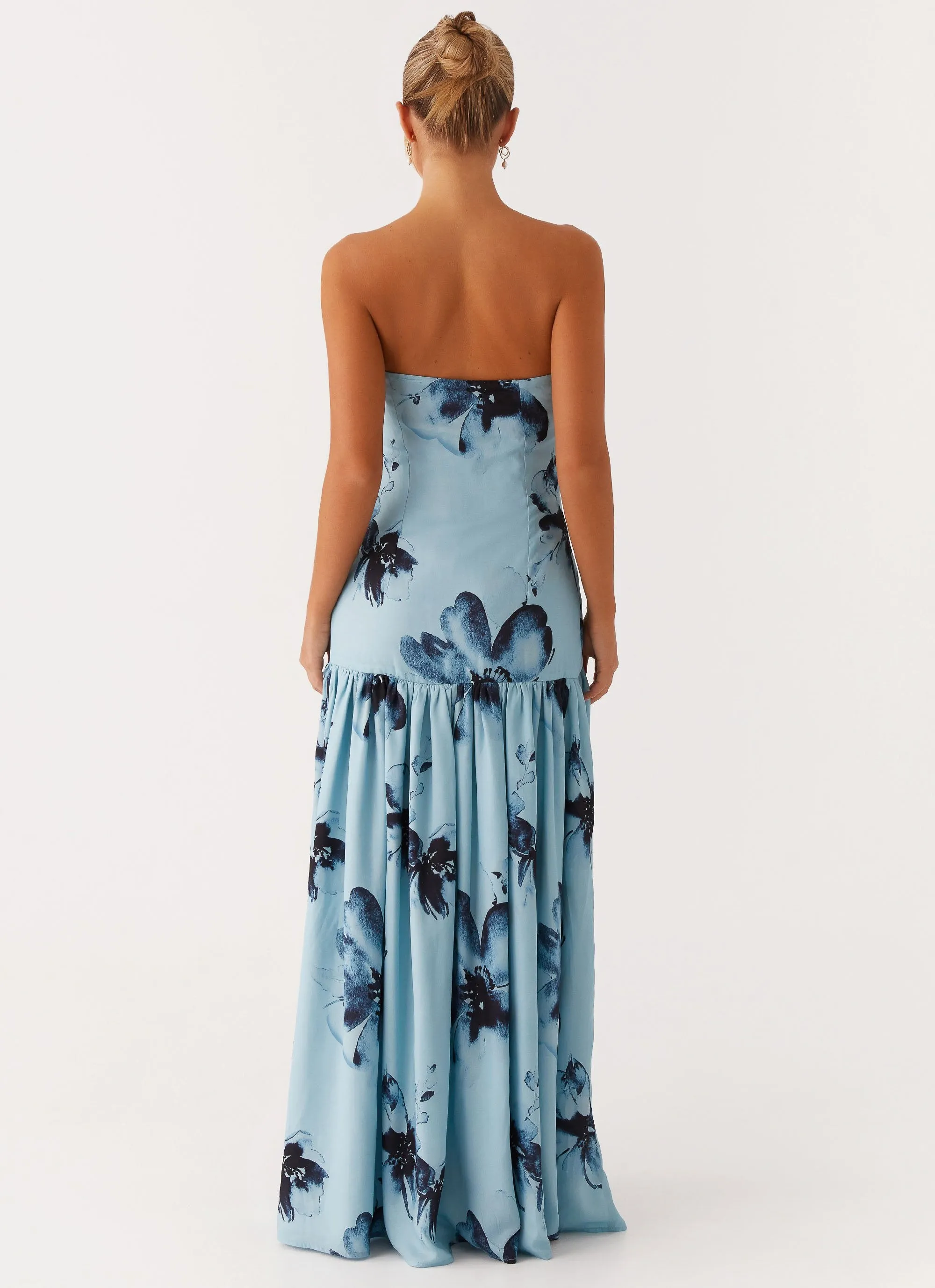 Eden Strapless Maxi Dress - Blue Black Floral sold by Peppermayo product image thumbnail 4