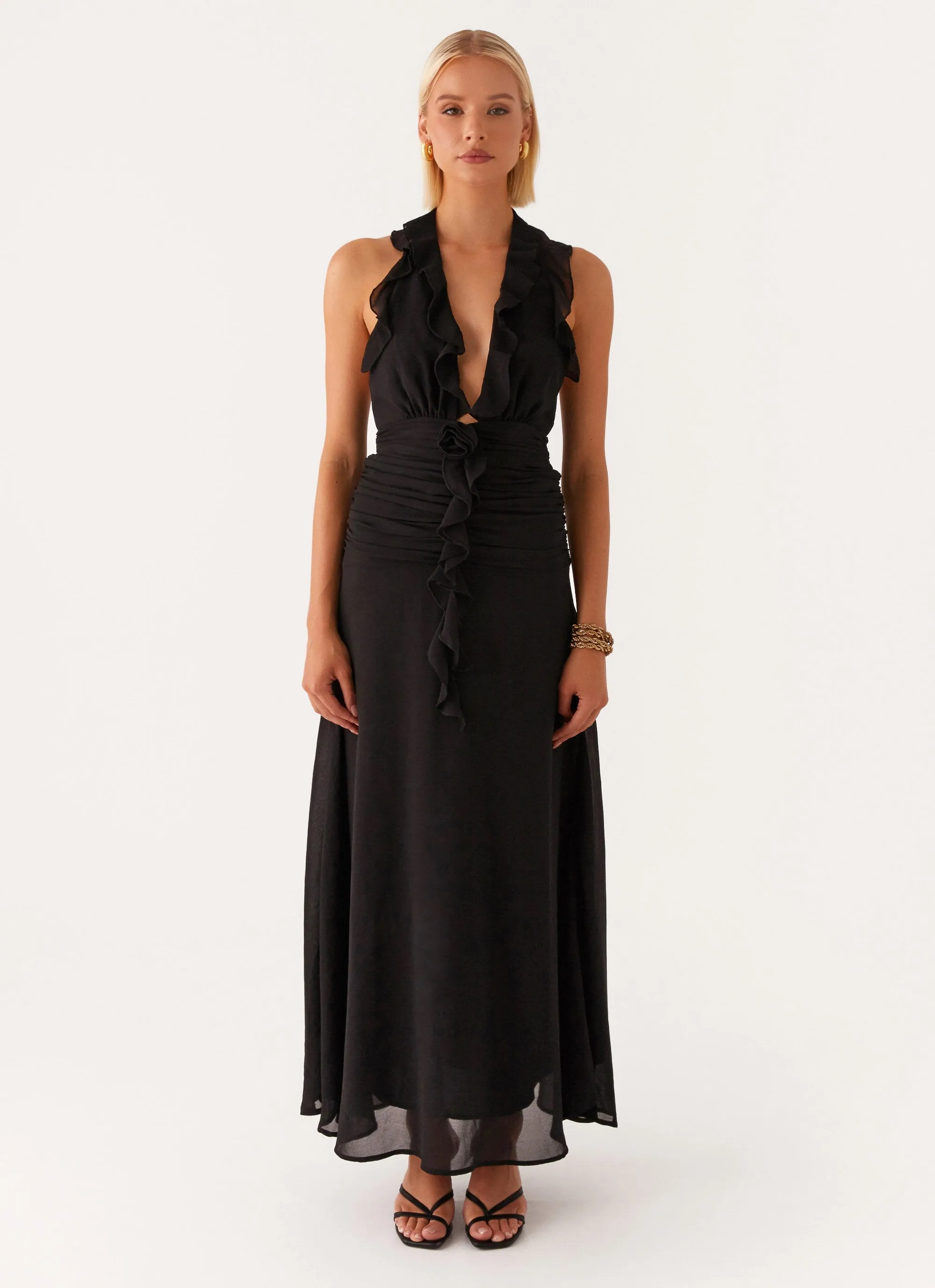 What You Need Frill Maxi Dress - Black sold by Peppermayo product image thumbnail 2