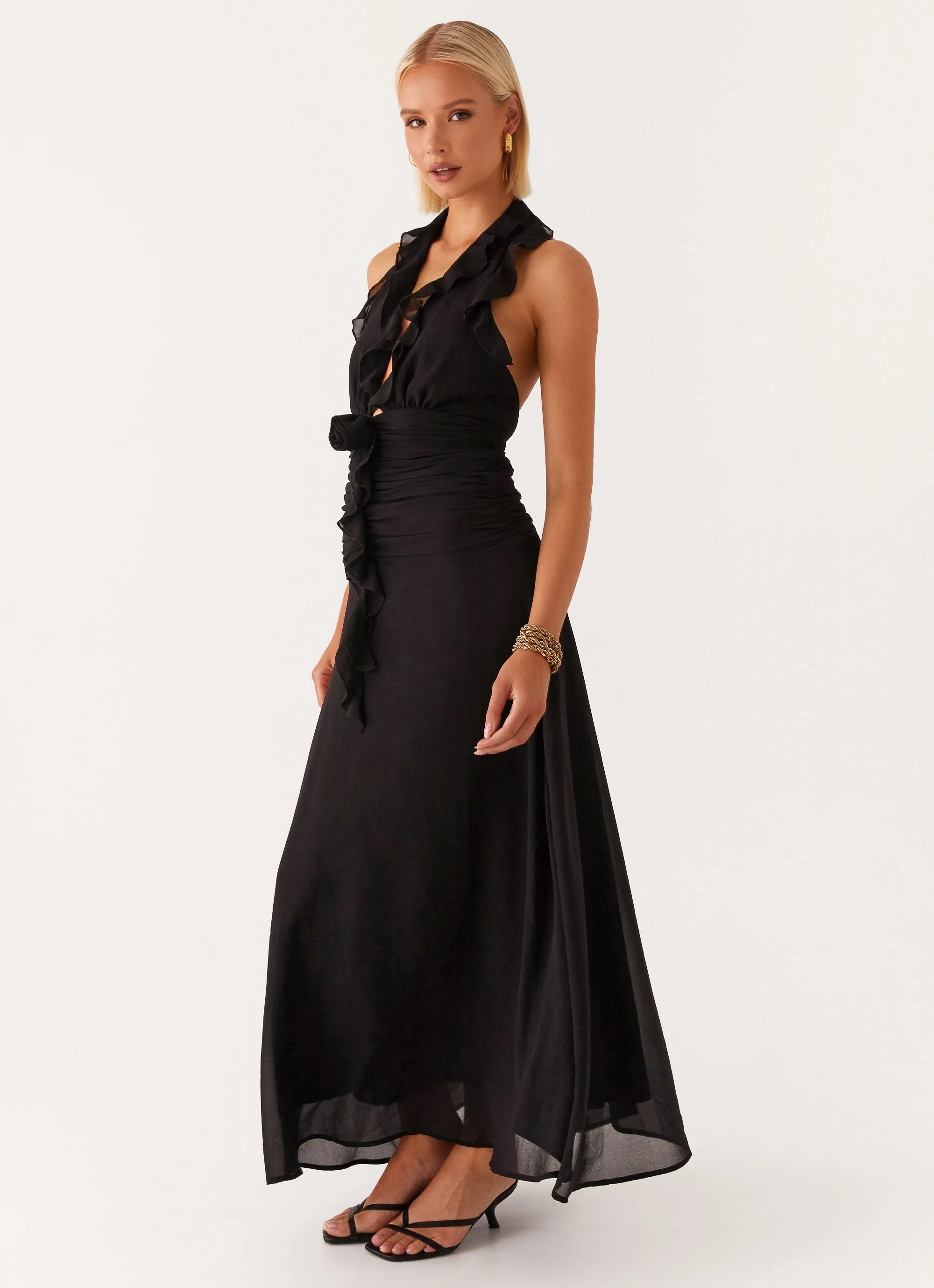 What You Need Frill Maxi Dress - Black sold by Peppermayo product image thumbnail 3