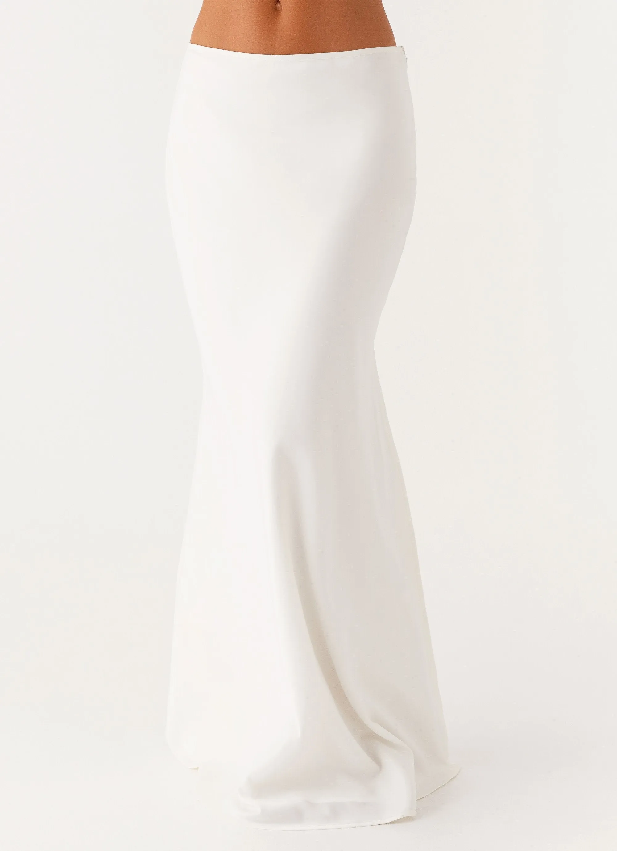 Mina Satin Maxi Skirt - White sold by Peppermayo product image thumbnail 5