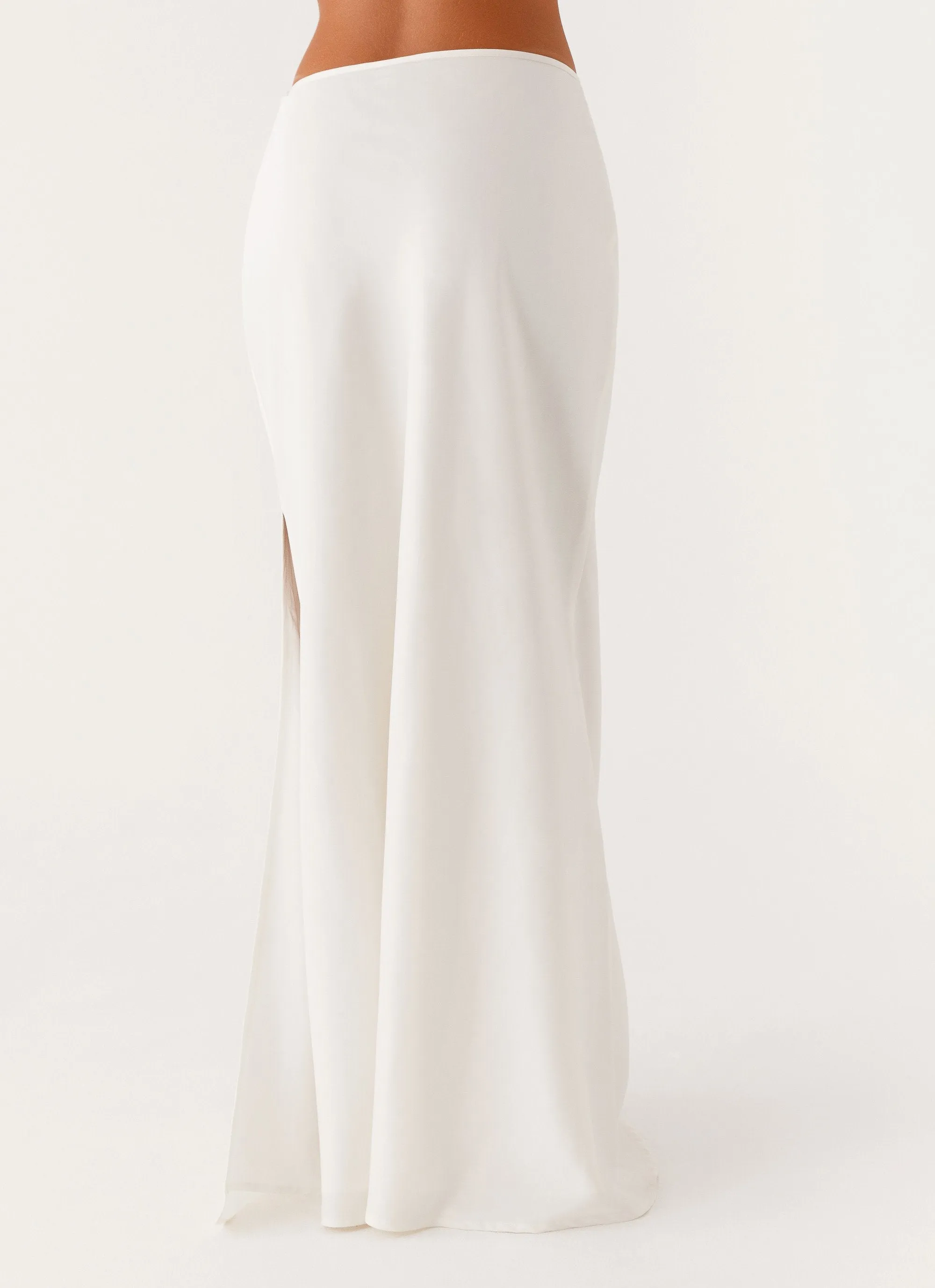 Mina Satin Maxi Skirt - White sold by Peppermayo product image thumbnail 4
