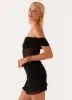 Nelly Off Shoulder Mini Dress - Black sold by Peppermayo
