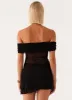 Nelly Off Shoulder Mini Dress - Black sold by Peppermayo