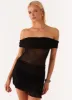 Nelly Off Shoulder Mini Dress - Black sold by Peppermayo