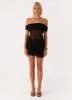 Nelly Off Shoulder Mini Dress - Black sold by Peppermayo