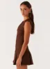 Cassia Mini Dress - Brown sold by Peppermayo