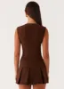 Cassia Mini Dress - Brown sold by Peppermayo