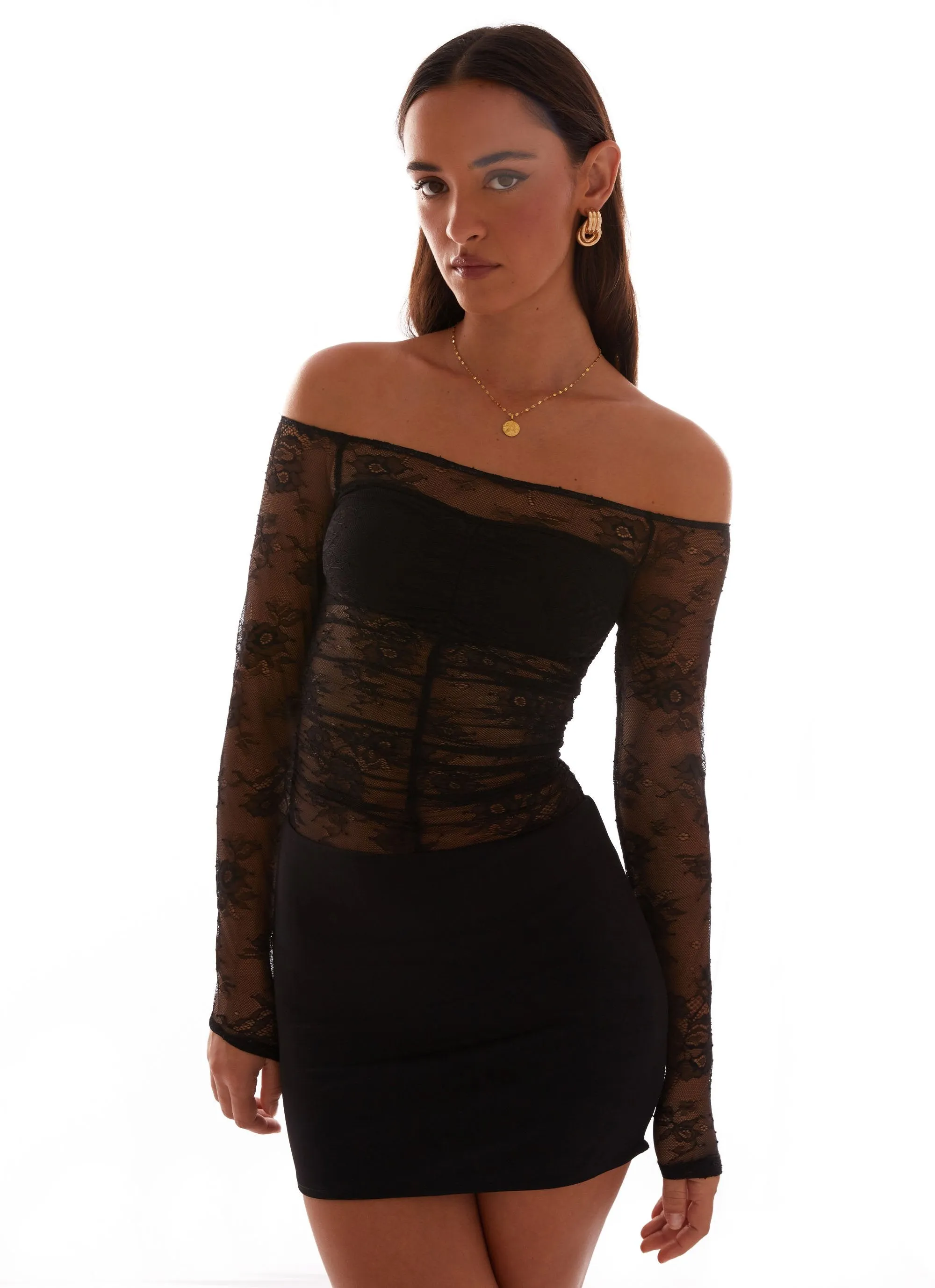 Collide Lace Mini Dress - Black sold by Peppermayo product image thumbnail 5