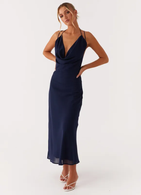 Clover Club Maxi Dress - Navy sold by Peppermayo