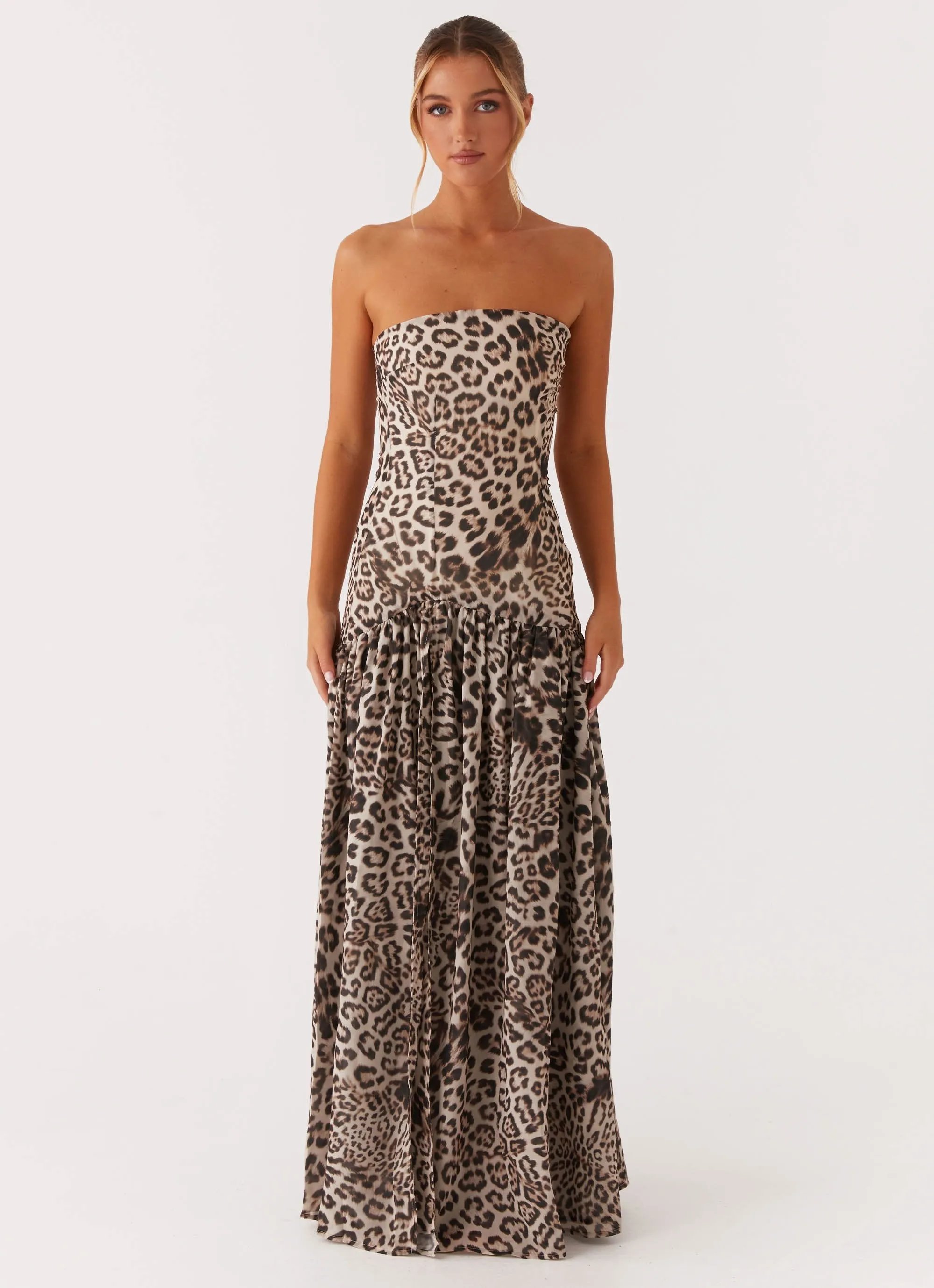 Eden Strapless Maxi Dress - Leopard sold by Peppermayo product image thumbnail 2